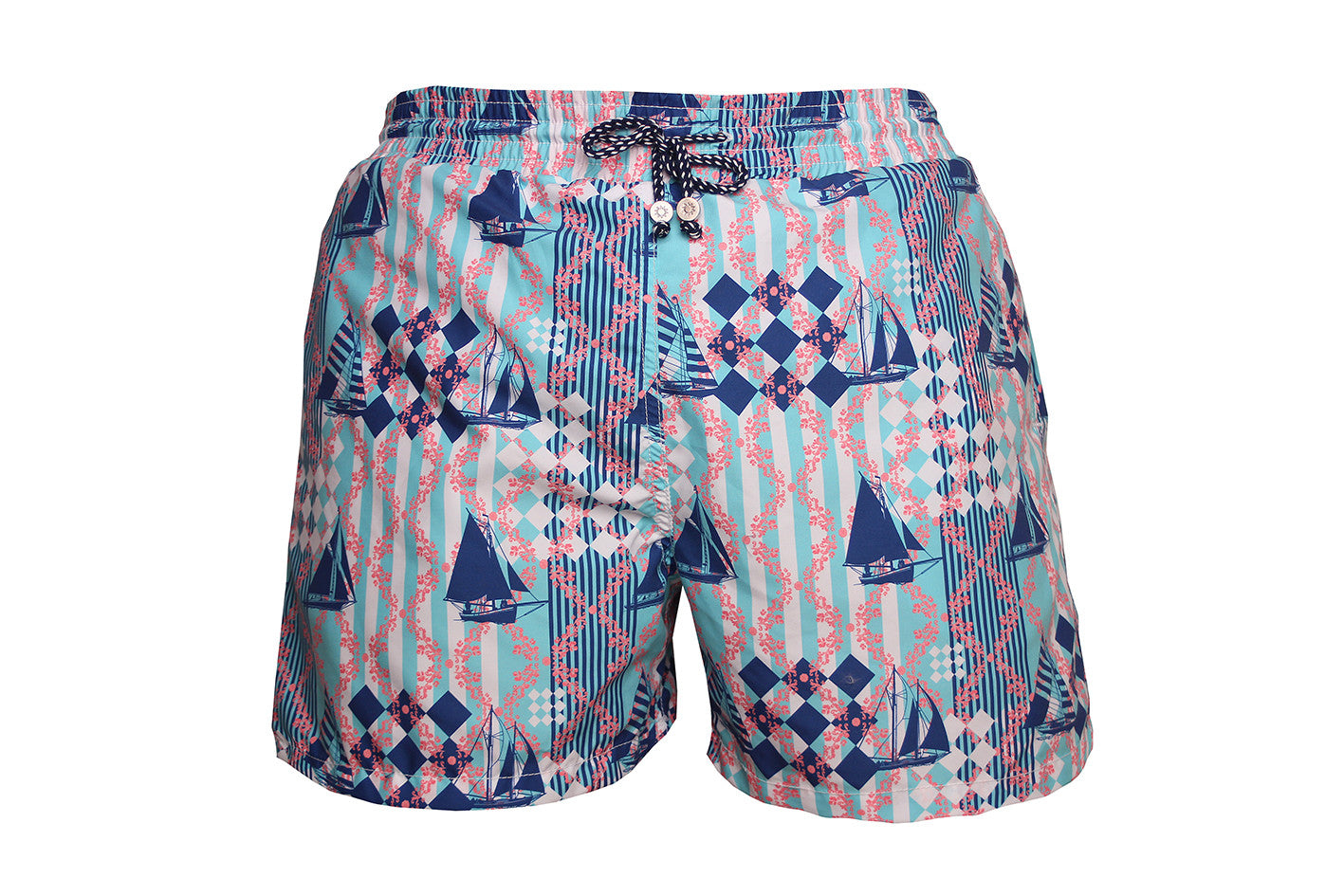 SAILBOAT Swim Shorts - Blue/Pink